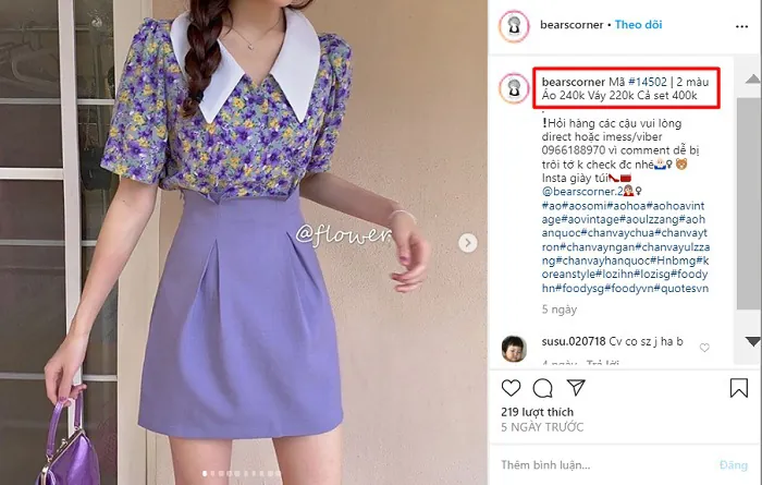 Bước đăng ảnh bán quần áo