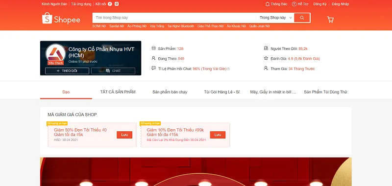 gian hàng chuyên nghiệp khi bán hàng shopee
