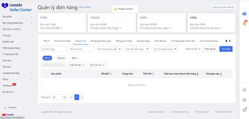 theo dõi đơn hàng trên lazada