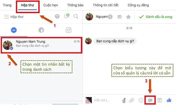 tin nhắn sẵn