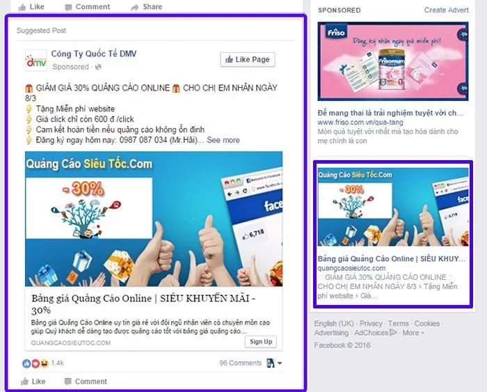 Quảng cáo facebook bán quần áo nữ