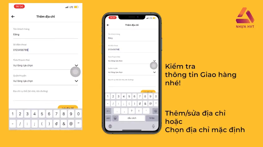 Thay đổi thông tin giao hàng