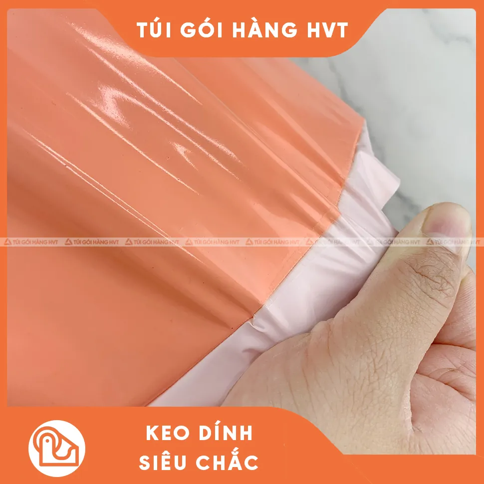 Túi gói hàng niêm phong cam san hô có keo dính siêu chắc