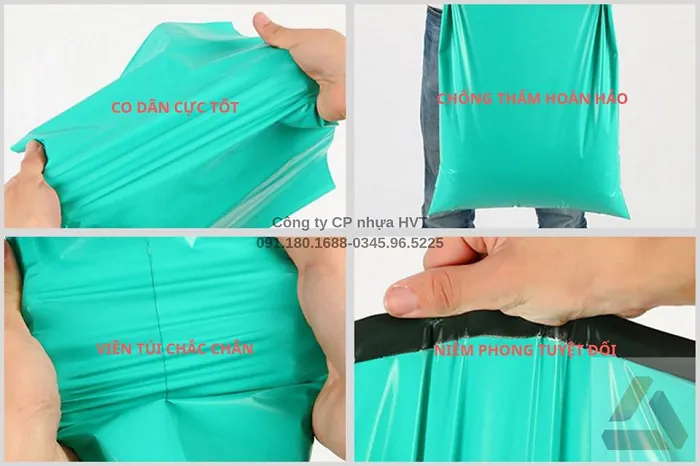 túi đóng hàng màu xanh