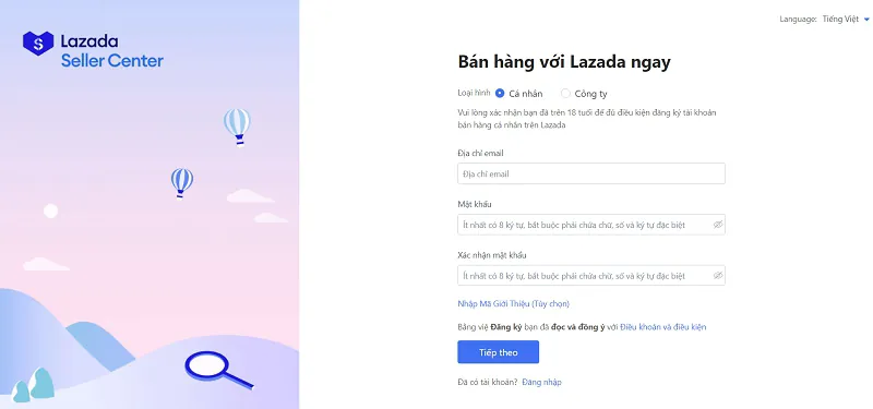 thủ tục đăng ký bán hàng lazada tương đối dễ dàng