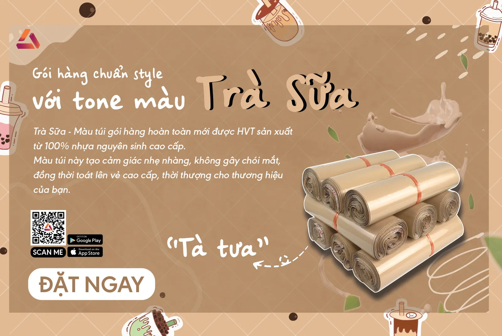 Túi gói hàng cam san hô