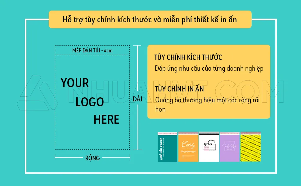 Túi gói hàng in logo thương hiệu theo yêu cầu