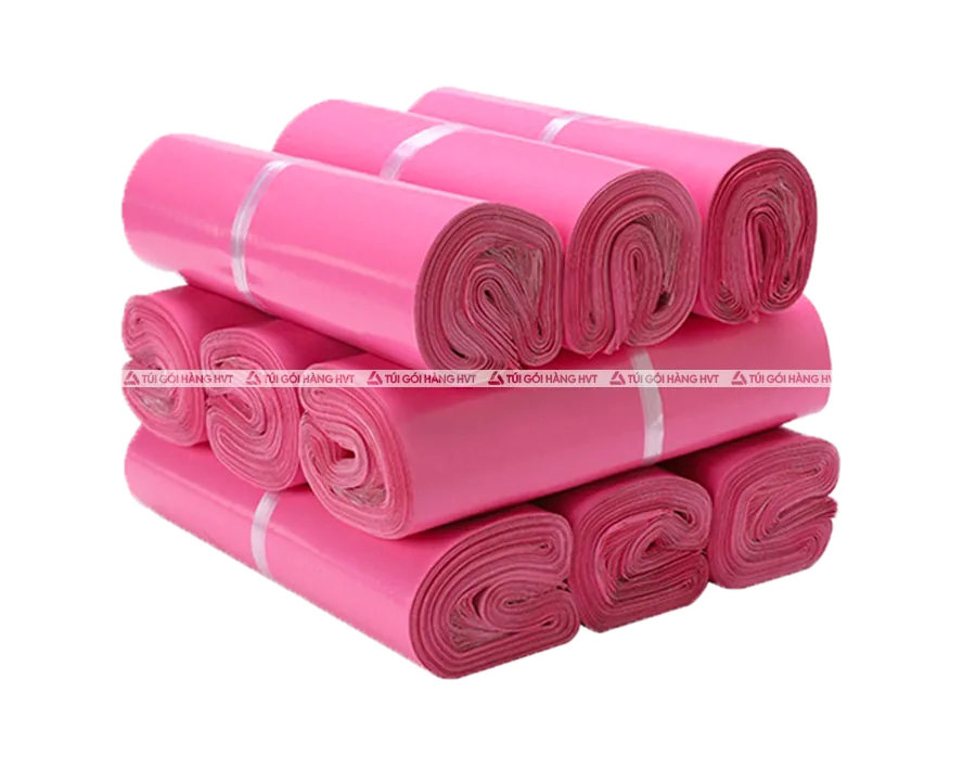 túi gói hàng màu hồng