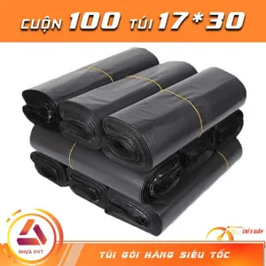 Túi gói hàng niêm phong - Đen - Size 17*30