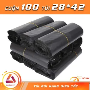 Túi gói hàng niêm phong - Đen - Size 28*42