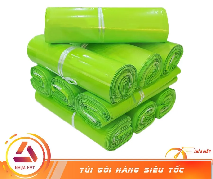 Túi niêm phong màu xanh neon bóng mịn