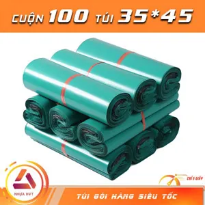 Túi gói hàng niêm phong - Xanh - Size 35*45