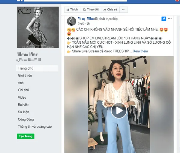 mẫu bài đăng khi livestream