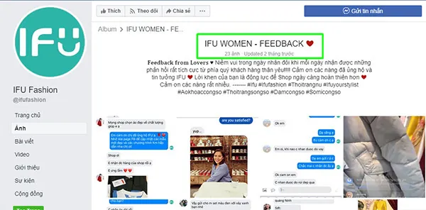 tin nhắn feedback của khách
