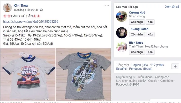 bán quần áo online cần chuẩn bị lấy quần áo có sẵn