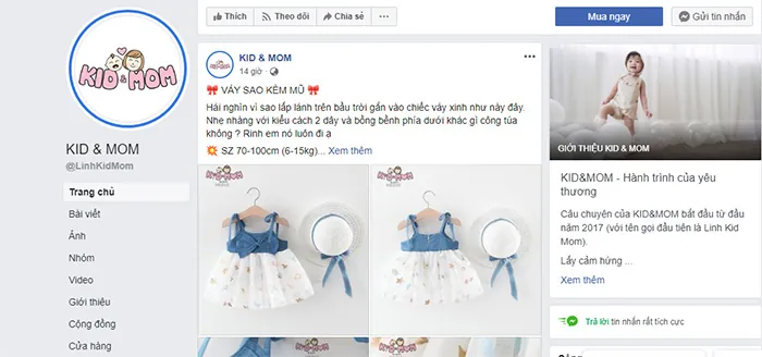 cách bán quần áo trẻ trên fanpage