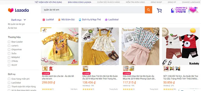 gian hàng trên lazada