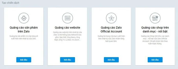 chiến dịch quảng cáo trên zalo