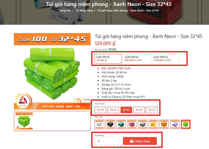 Chọn mua túi niêm phong Hà Nội