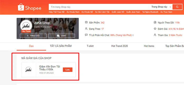 Sử dụng mã giảm giá trên shopee