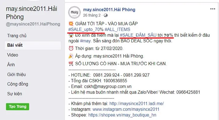 nội dung bài khuyến mại