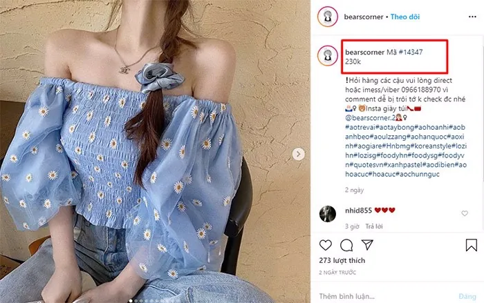 bài đăng bán quần áo