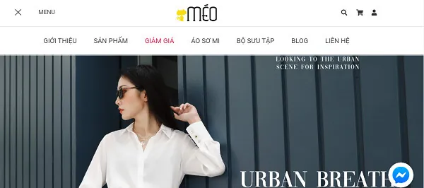 trang chủ website bán quần áo