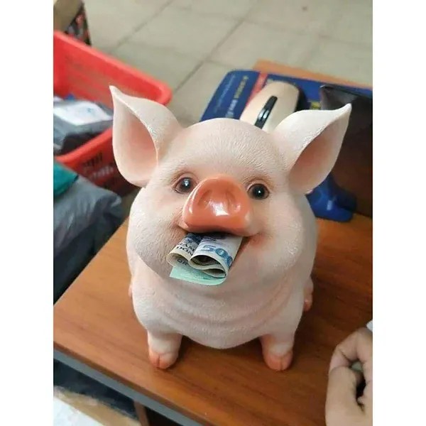 hình ảnh lợn ngậm tiền