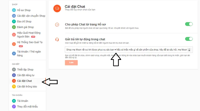 Hướng dẫn cách cài đạt nút chát