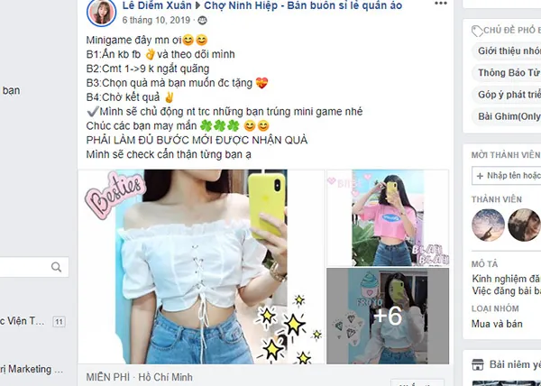 mẫu minigame khác bán quần áo