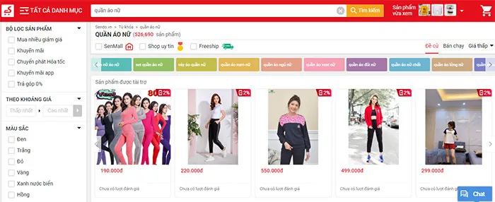 bán quần áo hiệu quả bằng gian hàng trên sendo