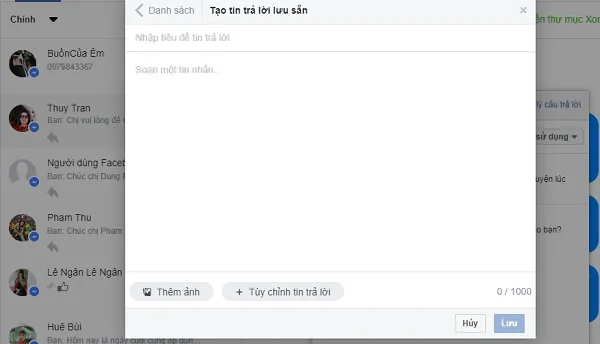 tạo tin nhắn tự động