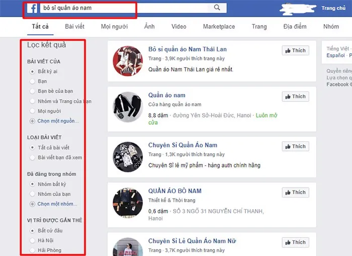 tìm nguồn hàng qua facebook