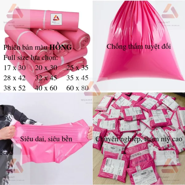 Túi niêm phong màu hồng siêu dai