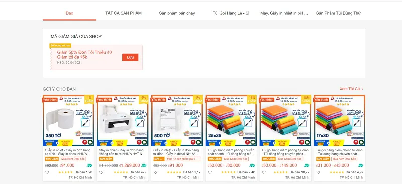 voucher khuyến mại trên shopee