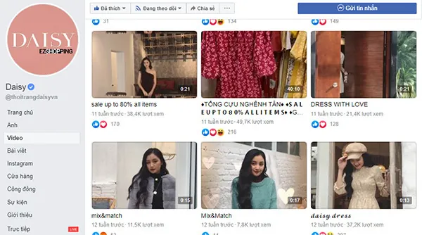 video đăng trên fanpage