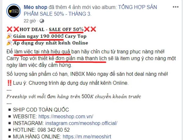 mẫu bài đăng tạo giá trị cho khách