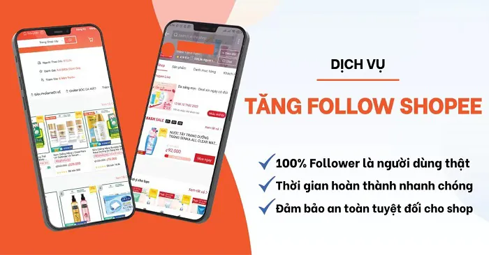 Sử dụng dịch vụ tăng follow shopee