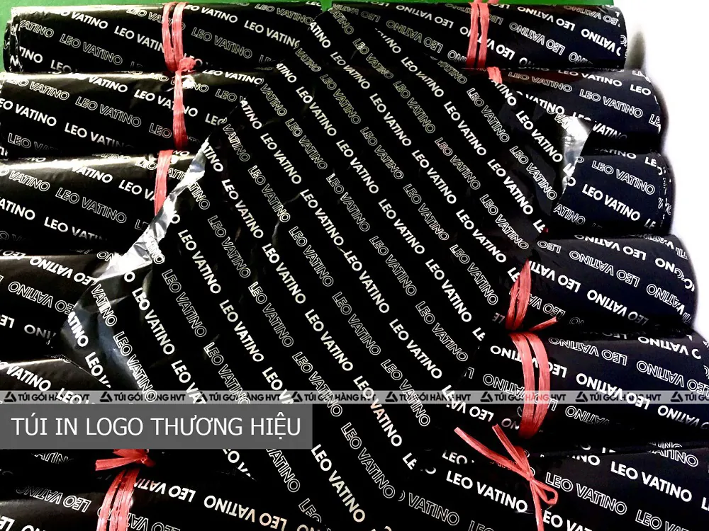 túi đóng hàng niêm phong màu đen in logo thương hiệu