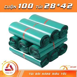 Túi gói hàng màu xanh 28x42 cm 9 cuộn