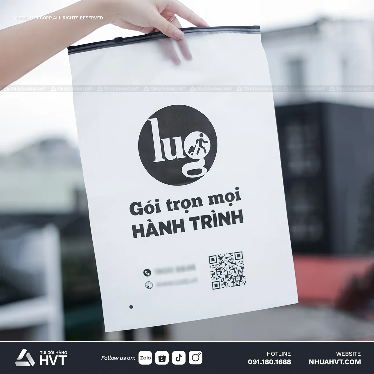túi zip lụa mờ kéo khóa in logo thương hiệu